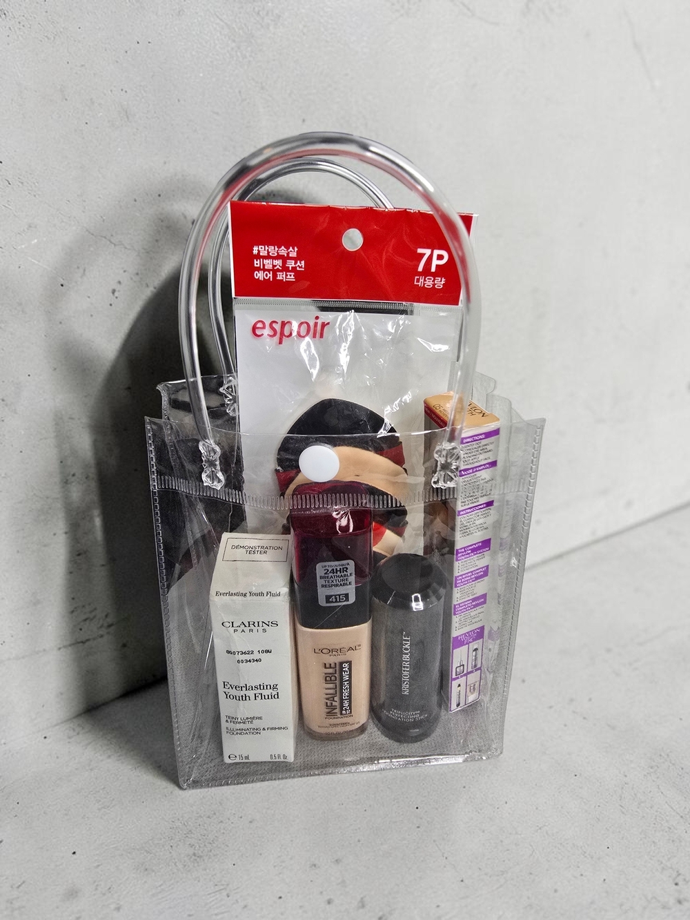Makeup/Foundation Bundle w/ Clear Travel Bag L’Oréal • Clarins • Revlon •